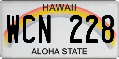 HI license plate WCN228