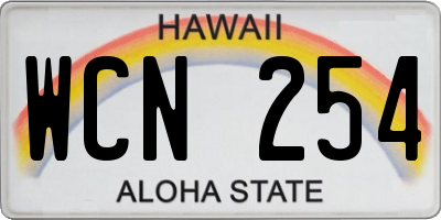 HI license plate WCN254