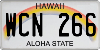 HI license plate WCN266