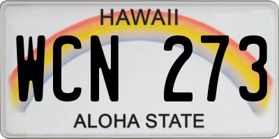 HI license plate WCN273