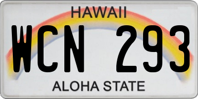 HI license plate WCN293