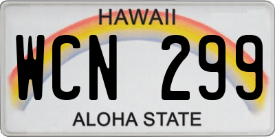 HI license plate WCN299