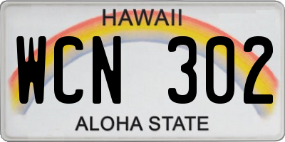 HI license plate WCN302