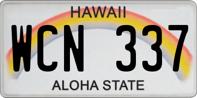 HI license plate WCN337