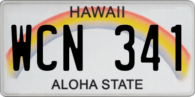 HI license plate WCN341