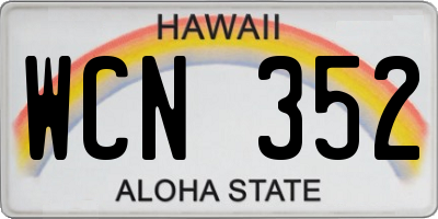 HI license plate WCN352