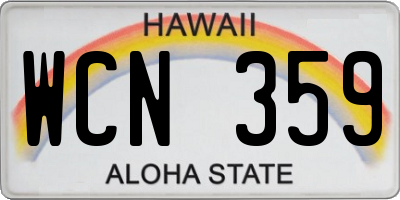 HI license plate WCN359