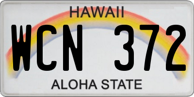 HI license plate WCN372