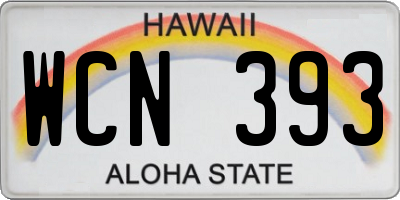 HI license plate WCN393
