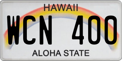 HI license plate WCN400