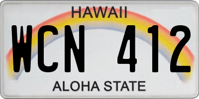 HI license plate WCN412