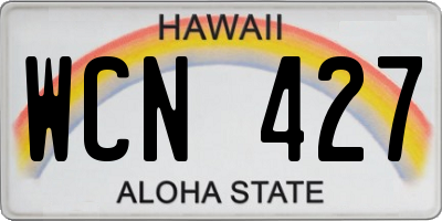 HI license plate WCN427