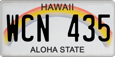 HI license plate WCN435