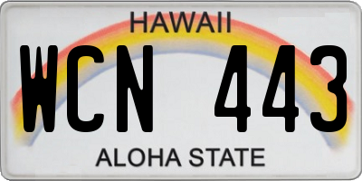 HI license plate WCN443