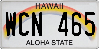 HI license plate WCN465