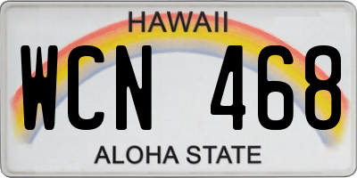 HI license plate WCN468