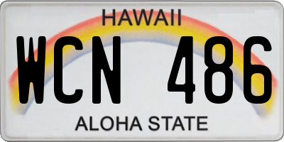 HI license plate WCN486