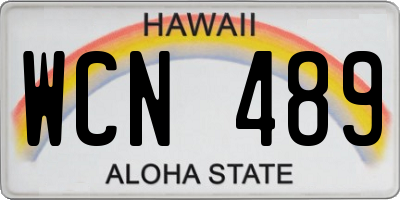 HI license plate WCN489