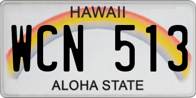 HI license plate WCN513