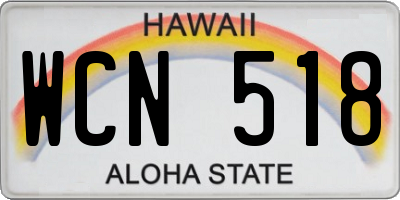 HI license plate WCN518