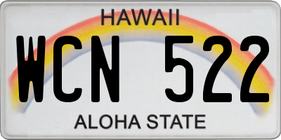 HI license plate WCN522