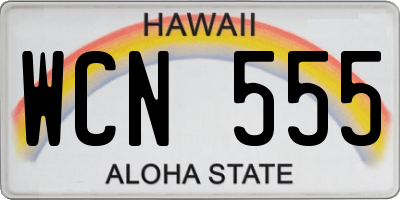 HI license plate WCN555