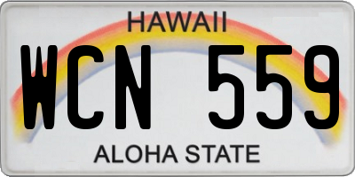 HI license plate WCN559