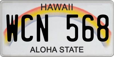 HI license plate WCN568