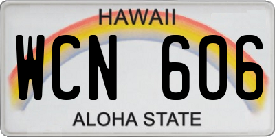 HI license plate WCN606