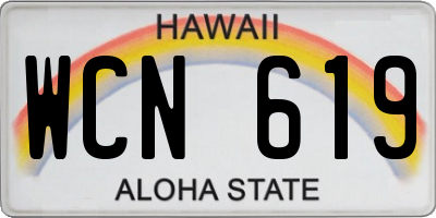 HI license plate WCN619