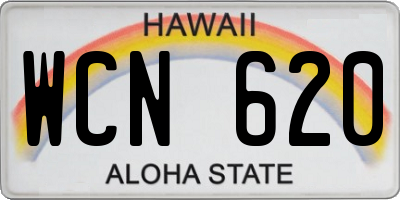 HI license plate WCN620