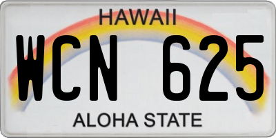 HI license plate WCN625