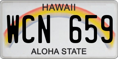 HI license plate WCN659
