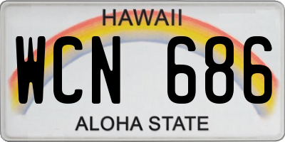 HI license plate WCN686