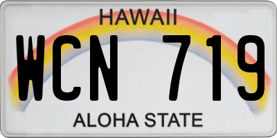 HI license plate WCN719