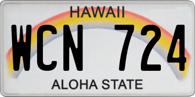 HI license plate WCN724