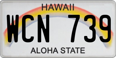 HI license plate WCN739