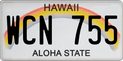 HI license plate WCN755