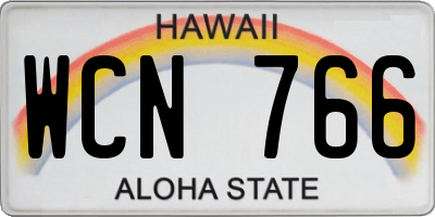 HI license plate WCN766