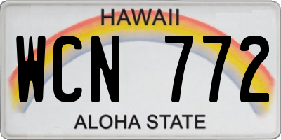 HI license plate WCN772