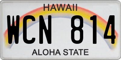 HI license plate WCN814