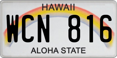 HI license plate WCN816