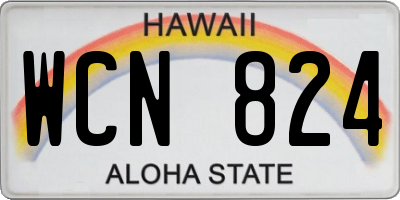 HI license plate WCN824