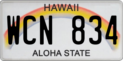 HI license plate WCN834