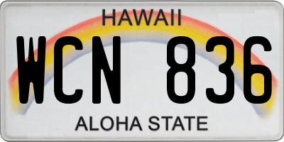 HI license plate WCN836