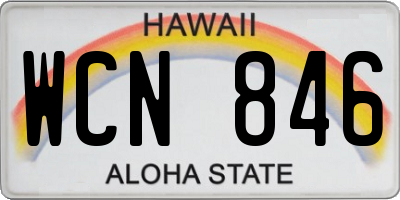 HI license plate WCN846