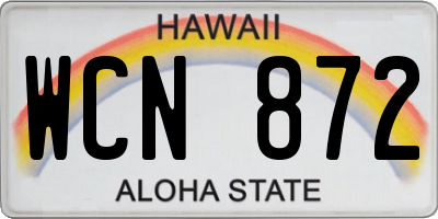HI license plate WCN872