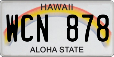 HI license plate WCN878