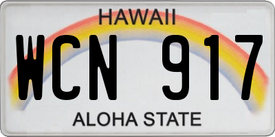 HI license plate WCN917