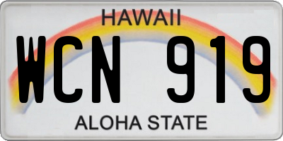HI license plate WCN919